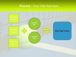 A Tennis Ball On A Blue Tennis Court PowerPoint Template