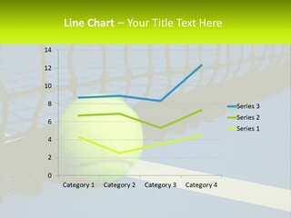 A Tennis Ball On A Blue Tennis Court PowerPoint Template