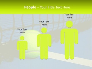 A Tennis Ball On A Blue Tennis Court PowerPoint Template