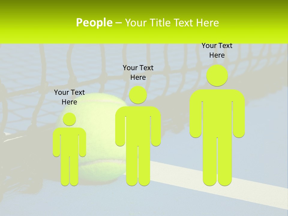 A Tennis Ball On A Blue Tennis Court PowerPoint Template