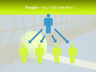 A Tennis Ball On A Blue Tennis Court PowerPoint Template