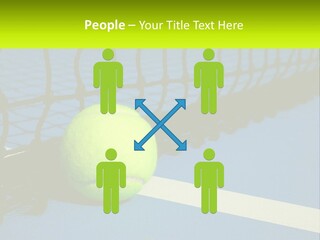 A Tennis Ball On A Blue Tennis Court PowerPoint Template