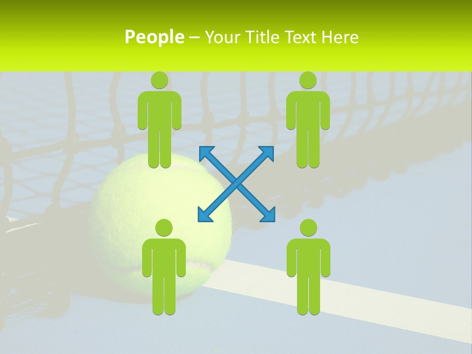 A Tennis Ball On A Blue Tennis Court PowerPoint Template