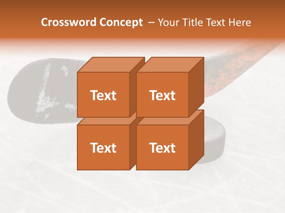 A Hockey Goalie's Hockey Stick And Puck On The Ice PowerPoint Template