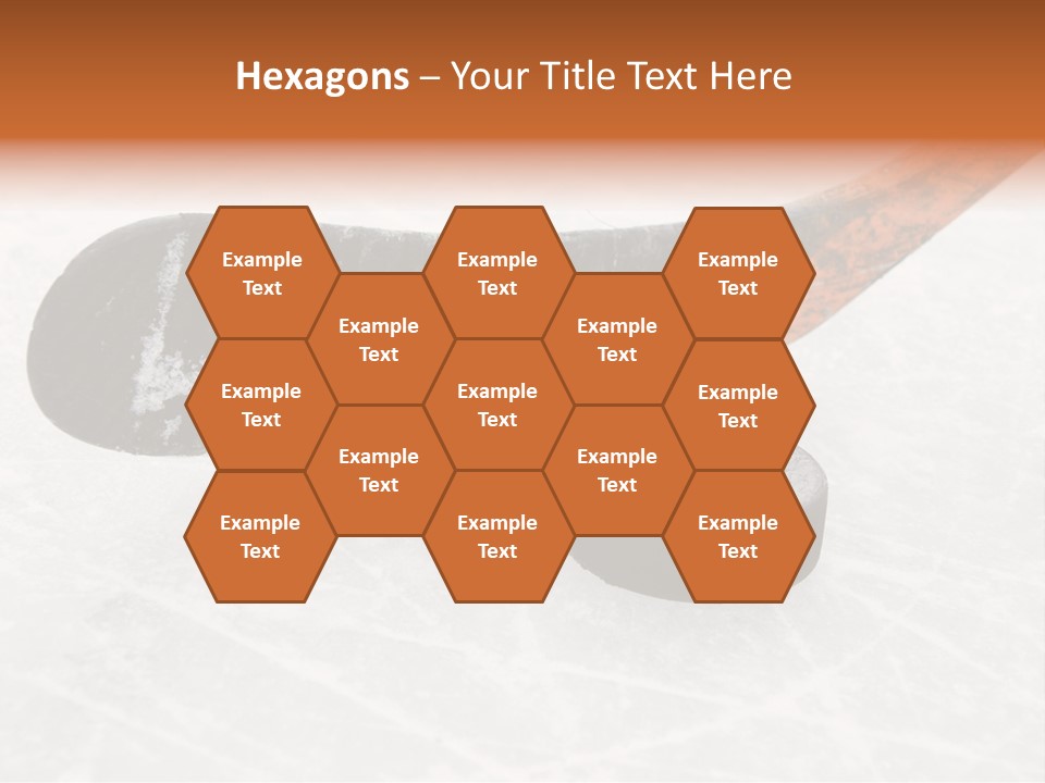 A Hockey Goalie's Hockey Stick And Puck On The Ice PowerPoint Template
