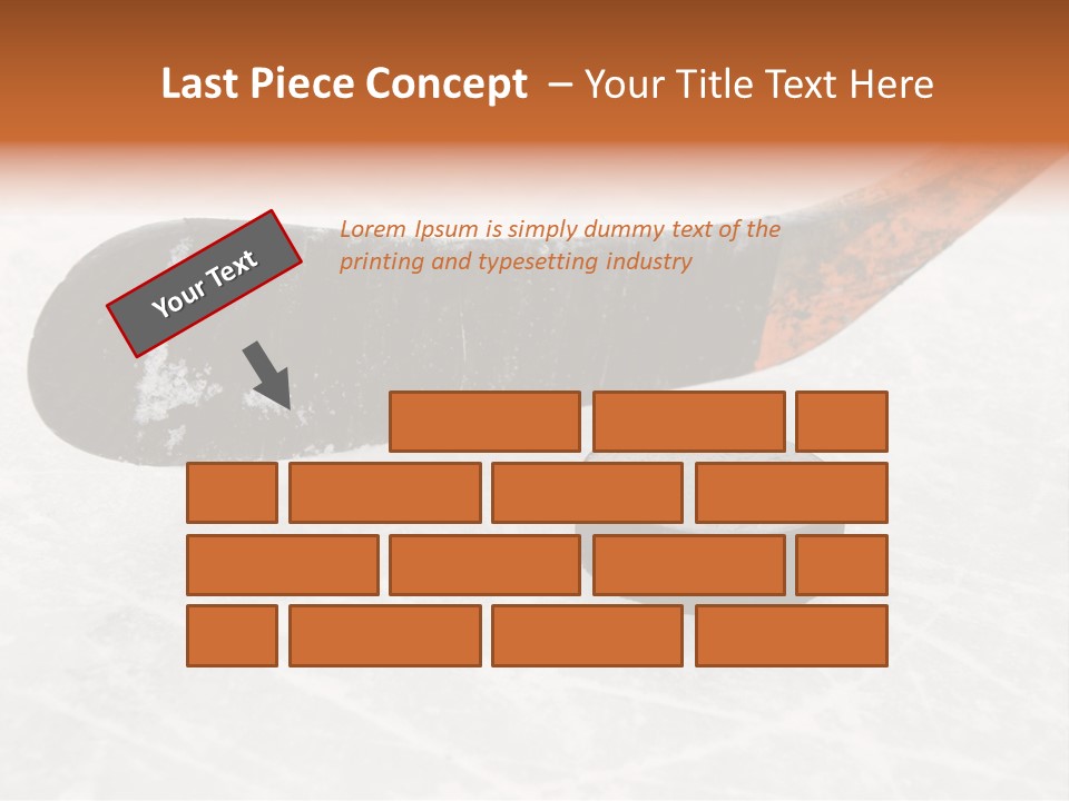 A Hockey Goalie's Hockey Stick And Puck On The Ice PowerPoint Template