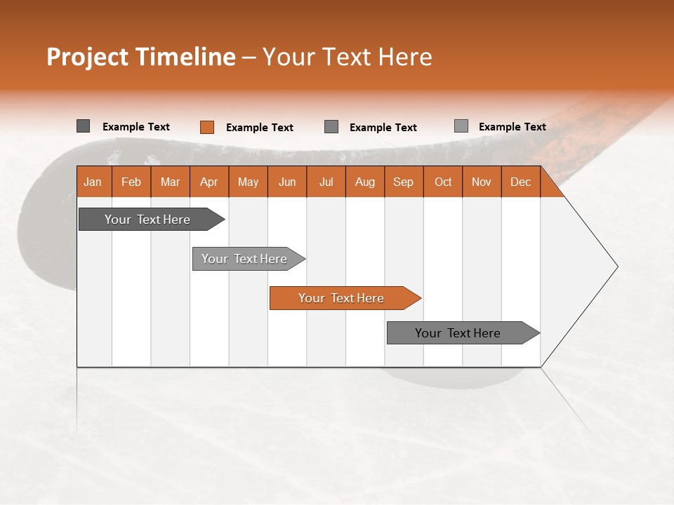A Hockey Goalie's Hockey Stick And Puck On The Ice PowerPoint Template