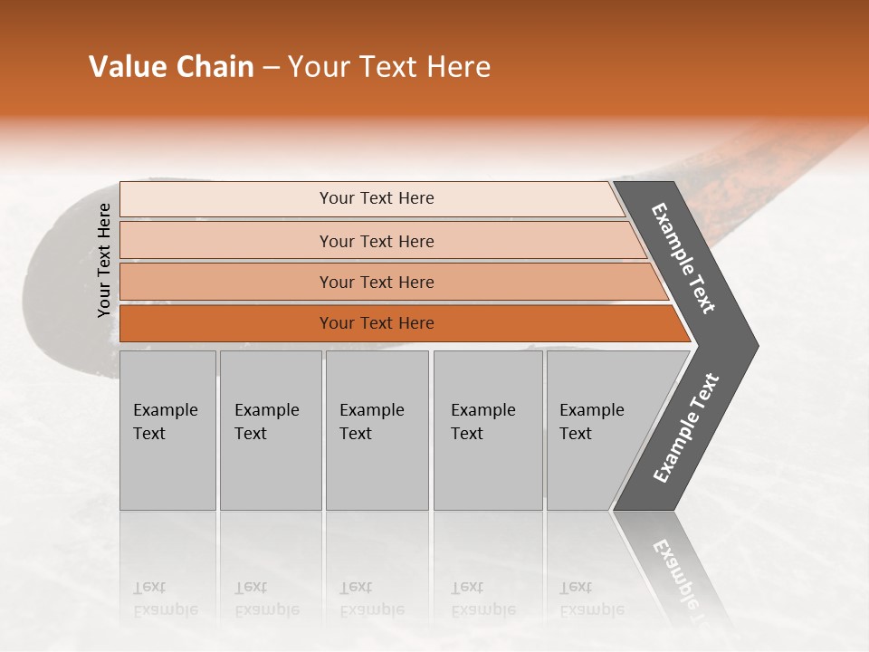 A Hockey Goalie's Hockey Stick And Puck On The Ice PowerPoint Template