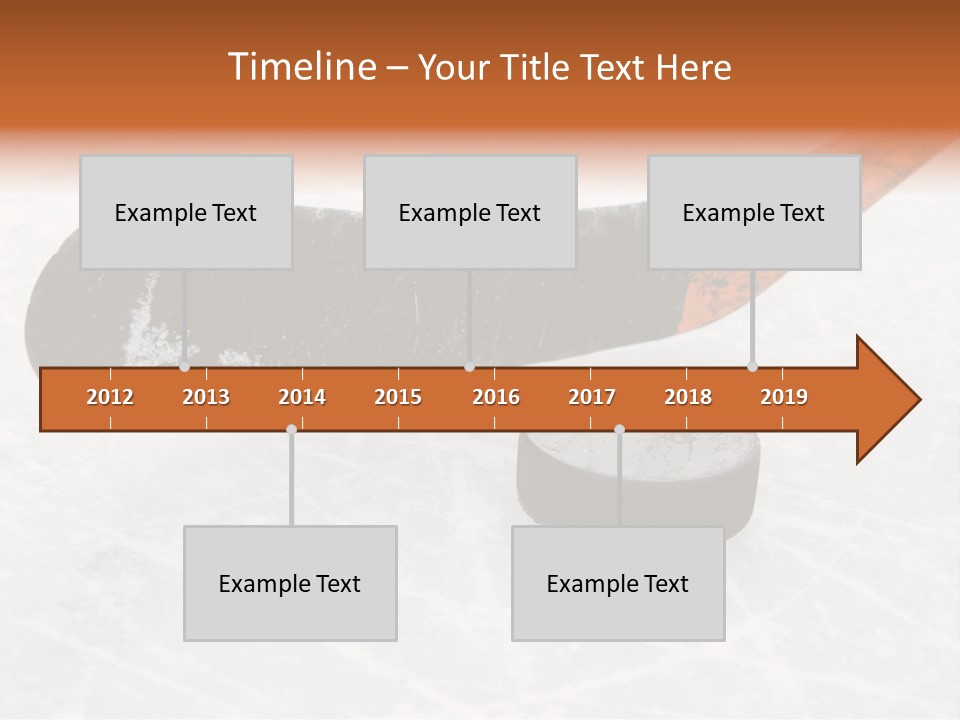 A Hockey Goalie's Hockey Stick And Puck On The Ice PowerPoint Template