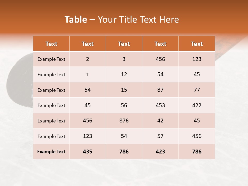 A Hockey Goalie's Hockey Stick And Puck On The Ice PowerPoint Template