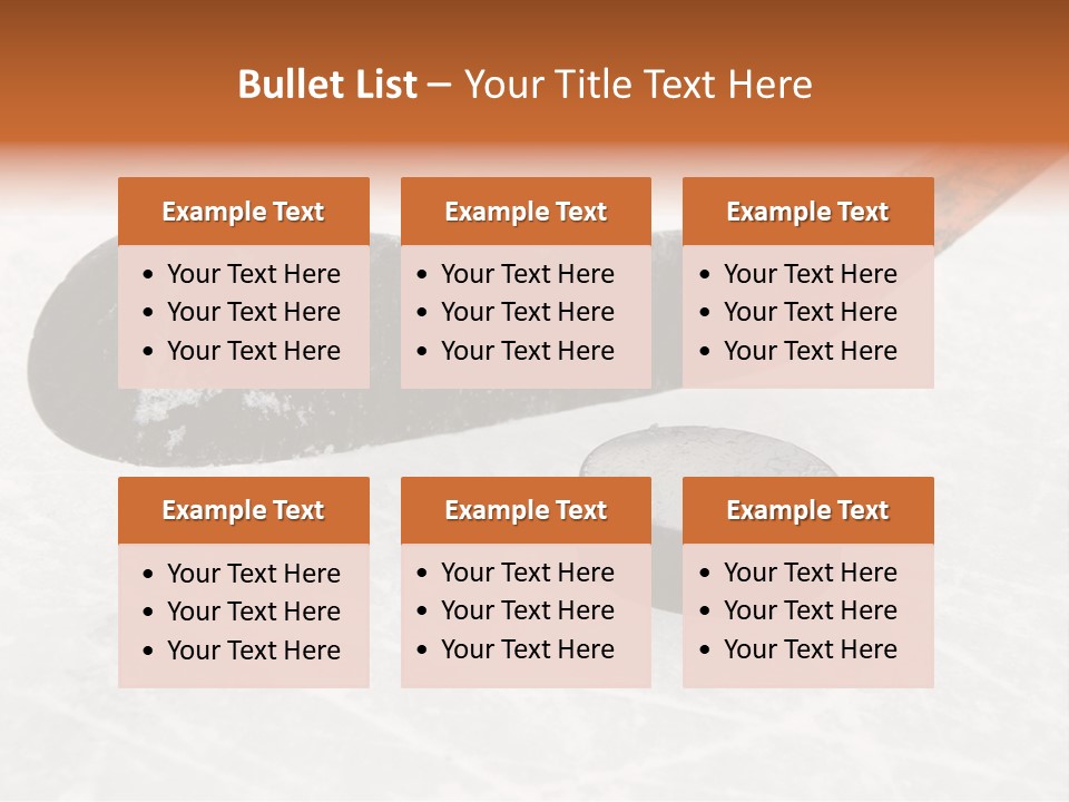 A Hockey Goalie's Hockey Stick And Puck On The Ice PowerPoint Template
