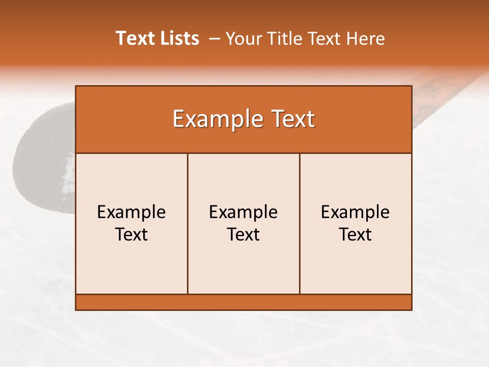 A Hockey Goalie's Hockey Stick And Puck On The Ice PowerPoint Template