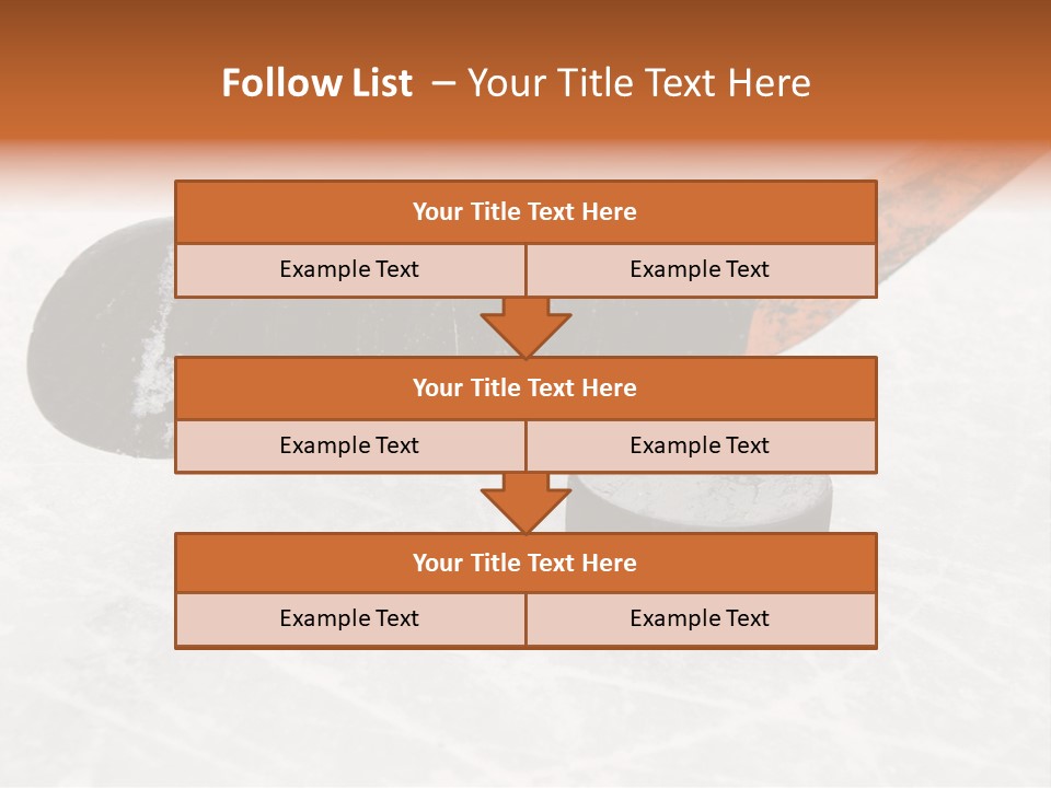 A Hockey Goalie's Hockey Stick And Puck On The Ice PowerPoint Template