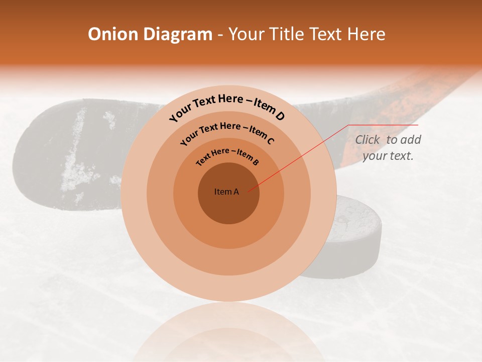A Hockey Goalie's Hockey Stick And Puck On The Ice PowerPoint Template