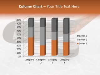 A Hockey Goalie's Hockey Stick And Puck On The Ice PowerPoint Template