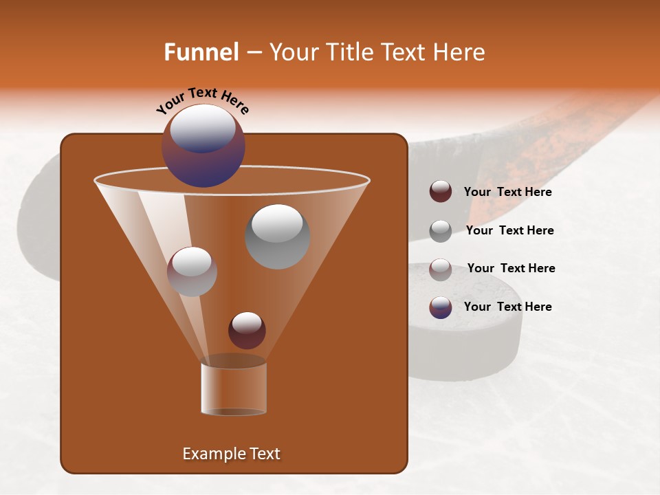 A Hockey Goalie's Hockey Stick And Puck On The Ice PowerPoint Template