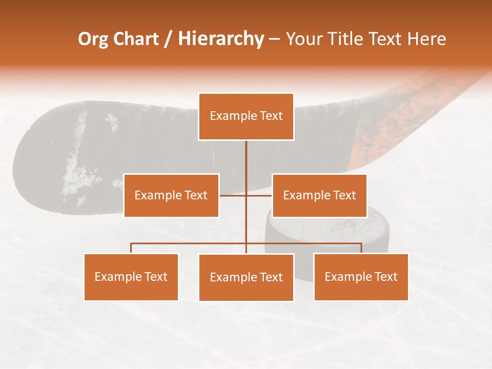 A Hockey Goalie's Hockey Stick And Puck On The Ice PowerPoint Template