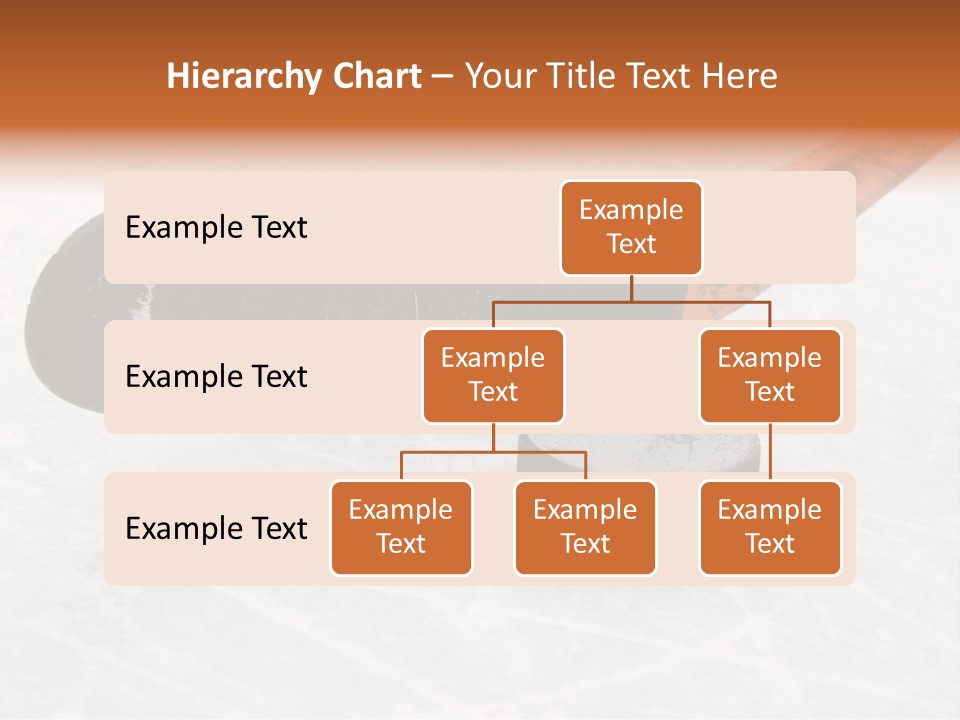 A Hockey Goalie's Hockey Stick And Puck On The Ice PowerPoint Template