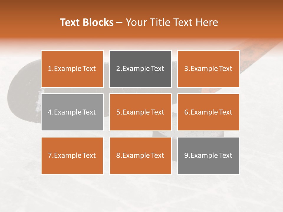 A Hockey Goalie's Hockey Stick And Puck On The Ice PowerPoint Template