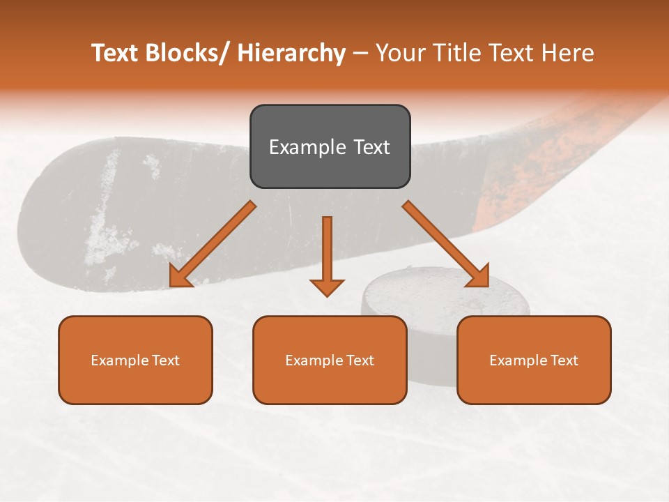 A Hockey Goalie's Hockey Stick And Puck On The Ice PowerPoint Template