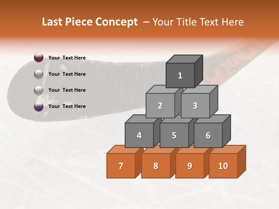 A Hockey Goalie's Hockey Stick And Puck On The Ice PowerPoint Template