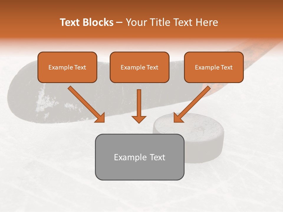 A Hockey Goalie's Hockey Stick And Puck On The Ice PowerPoint Template