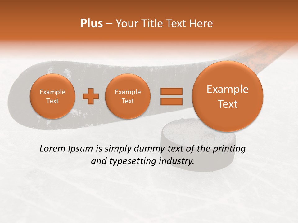 A Hockey Goalie's Hockey Stick And Puck On The Ice PowerPoint Template