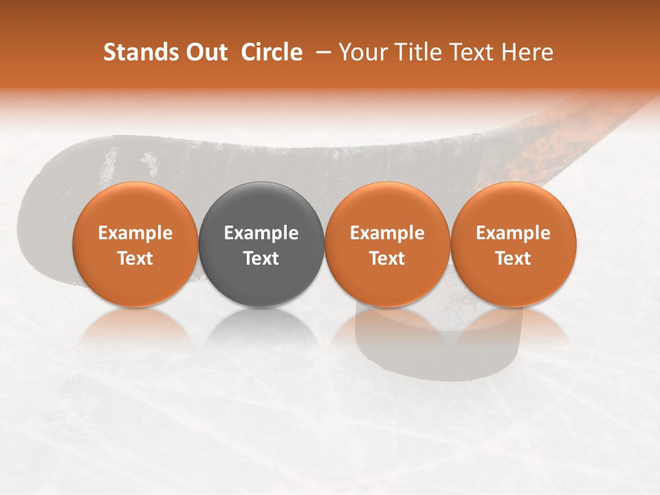 A Hockey Goalie's Hockey Stick And Puck On The Ice PowerPoint Template