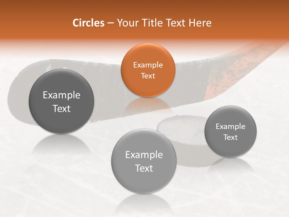 A Hockey Goalie's Hockey Stick And Puck On The Ice PowerPoint Template