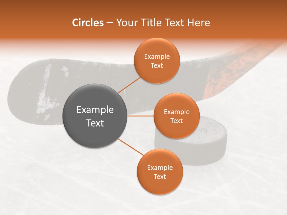 A Hockey Goalie's Hockey Stick And Puck On The Ice PowerPoint Template