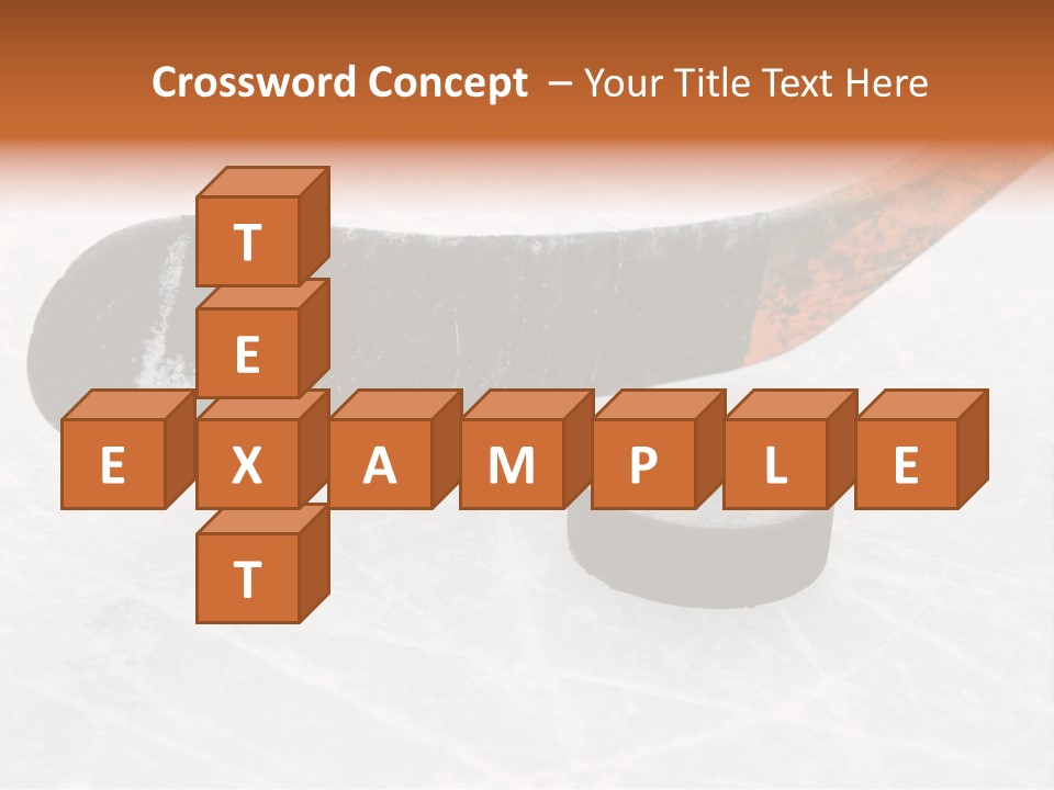 A Hockey Goalie's Hockey Stick And Puck On The Ice PowerPoint Template