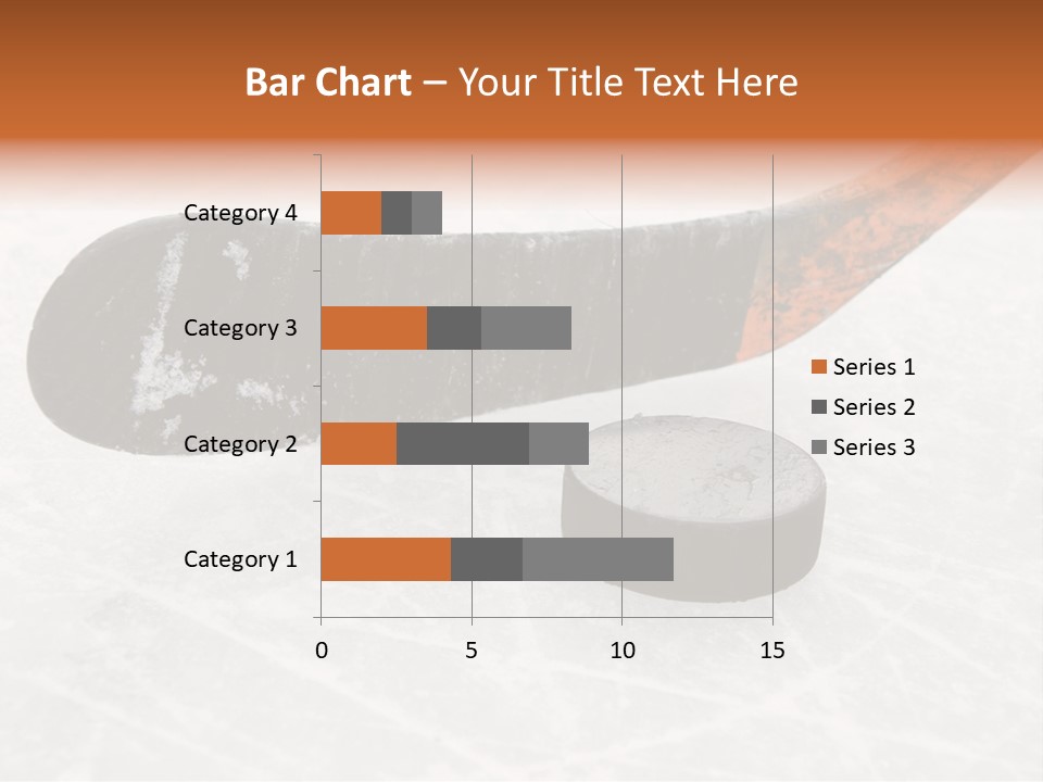 A Hockey Goalie's Hockey Stick And Puck On The Ice PowerPoint Template