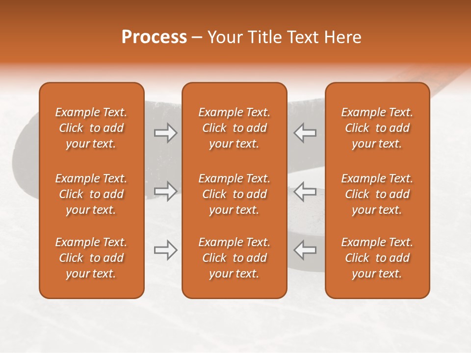 A Hockey Goalie's Hockey Stick And Puck On The Ice PowerPoint Template