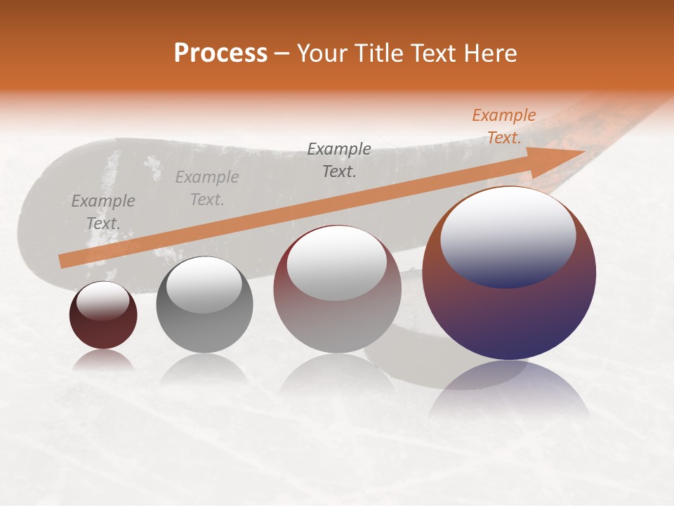 A Hockey Goalie's Hockey Stick And Puck On The Ice PowerPoint Template