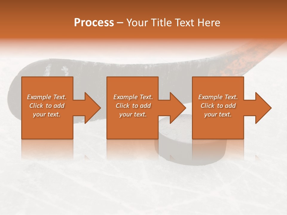 A Hockey Goalie's Hockey Stick And Puck On The Ice PowerPoint Template
