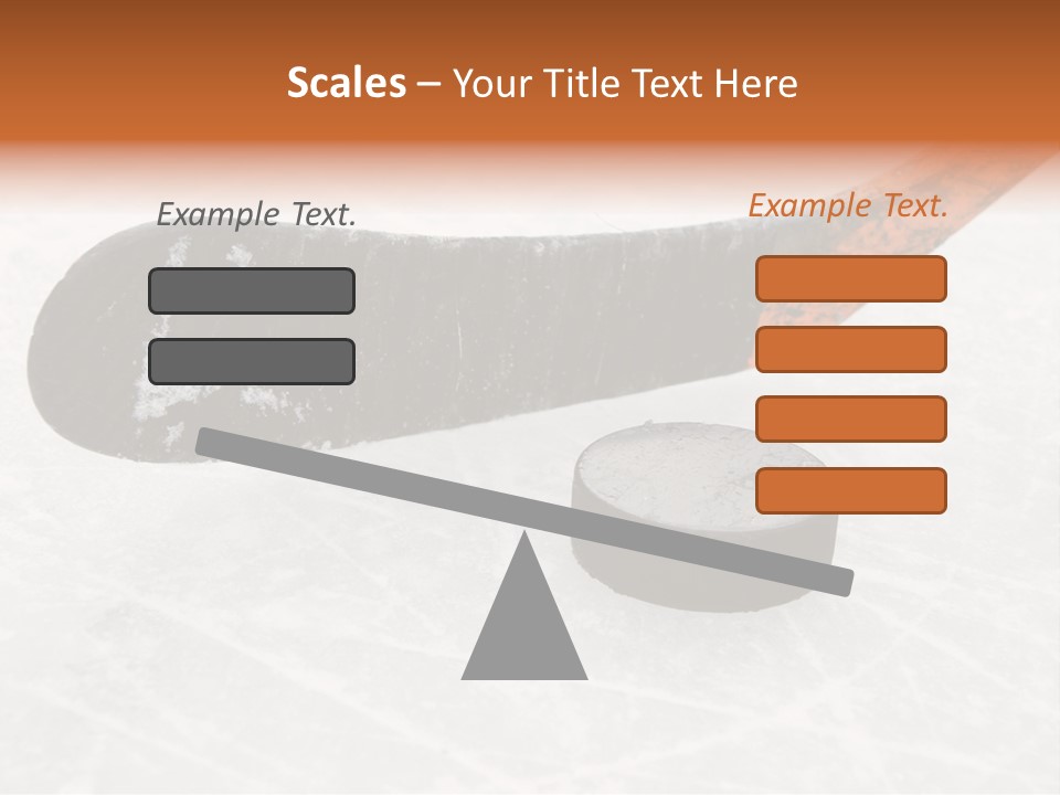 A Hockey Goalie's Hockey Stick And Puck On The Ice PowerPoint Template
