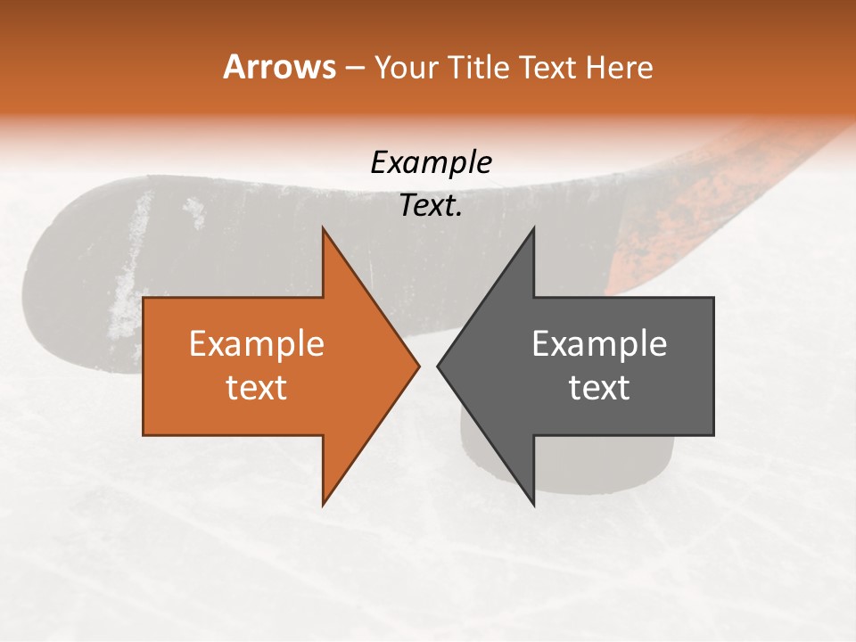 A Hockey Goalie's Hockey Stick And Puck On The Ice PowerPoint Template