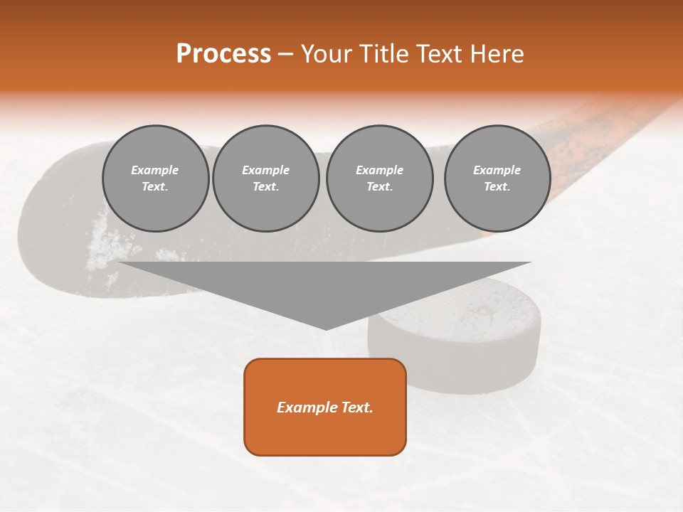 A Hockey Goalie's Hockey Stick And Puck On The Ice PowerPoint Template