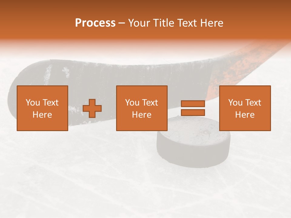 A Hockey Goalie's Hockey Stick And Puck On The Ice PowerPoint Template