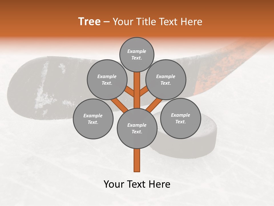 A Hockey Goalie's Hockey Stick And Puck On The Ice PowerPoint Template