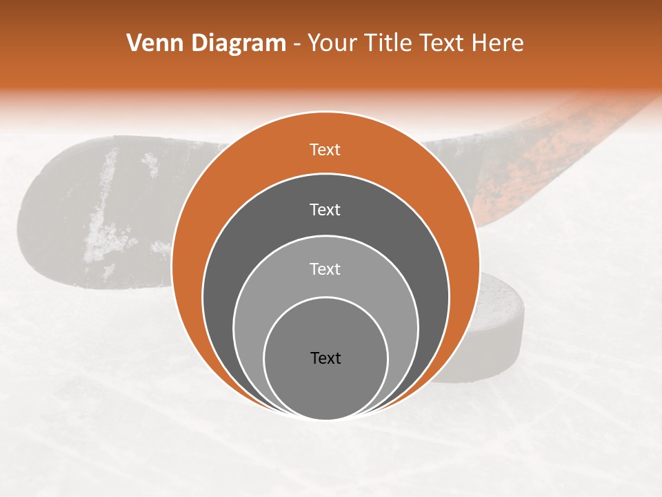 A Hockey Goalie's Hockey Stick And Puck On The Ice PowerPoint Template