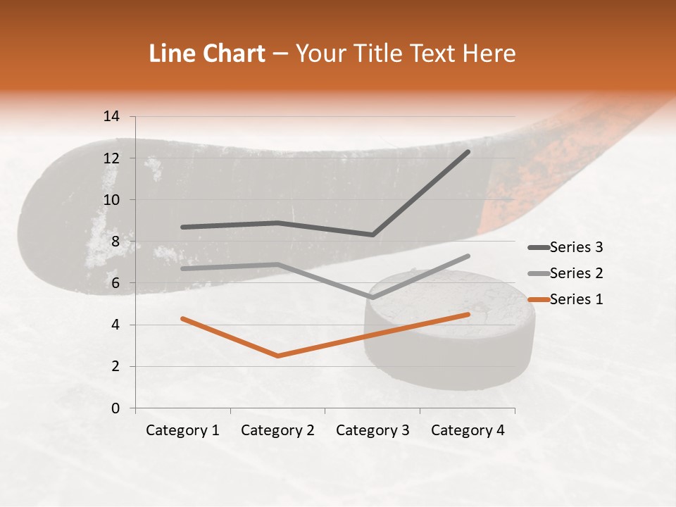 A Hockey Goalie's Hockey Stick And Puck On The Ice PowerPoint Template