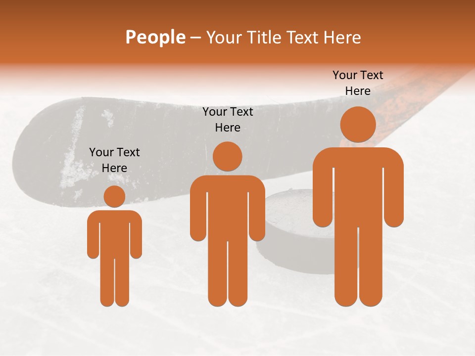 A Hockey Goalie's Hockey Stick And Puck On The Ice PowerPoint Template