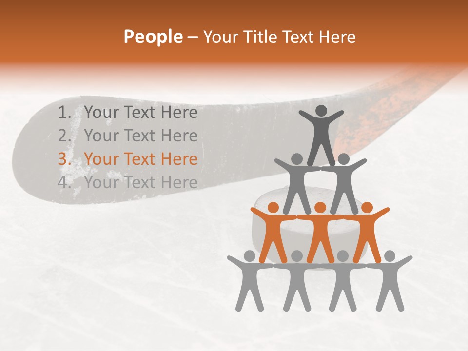 A Hockey Goalie's Hockey Stick And Puck On The Ice PowerPoint Template