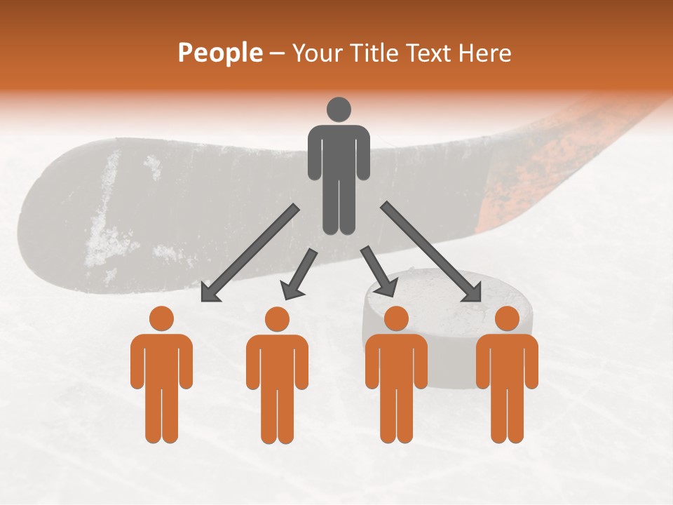 A Hockey Goalie's Hockey Stick And Puck On The Ice PowerPoint Template