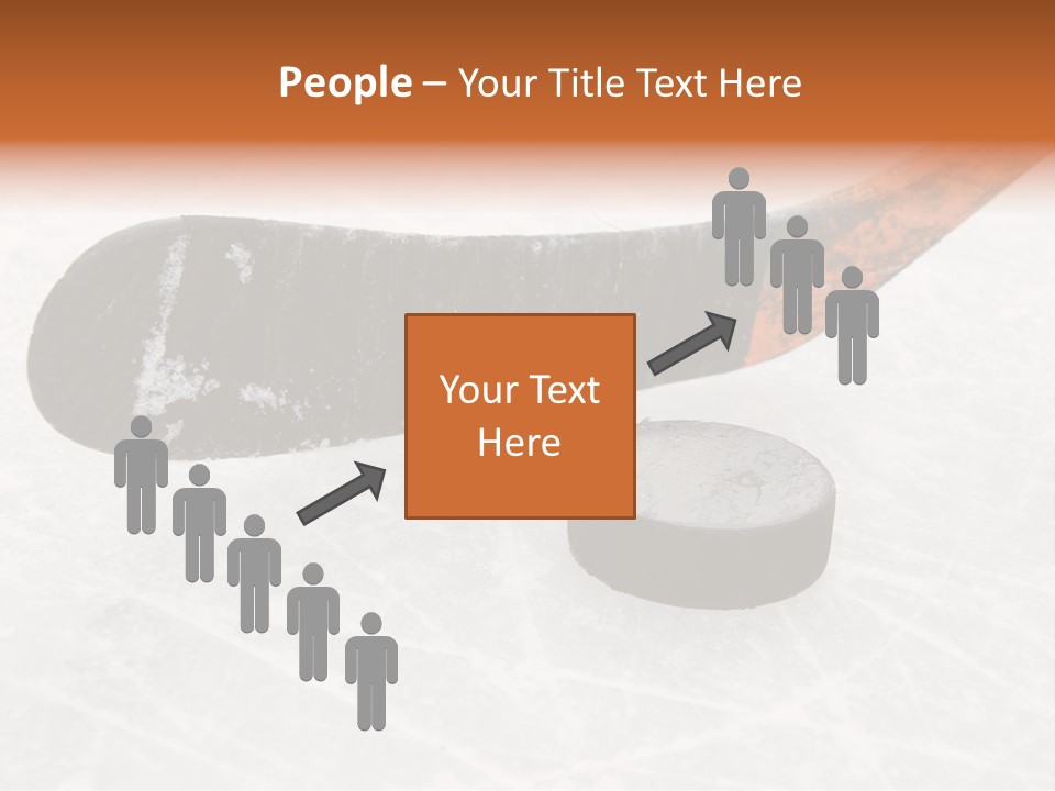A Hockey Goalie's Hockey Stick And Puck On The Ice PowerPoint Template