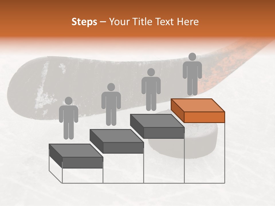 A Hockey Goalie's Hockey Stick And Puck On The Ice PowerPoint Template