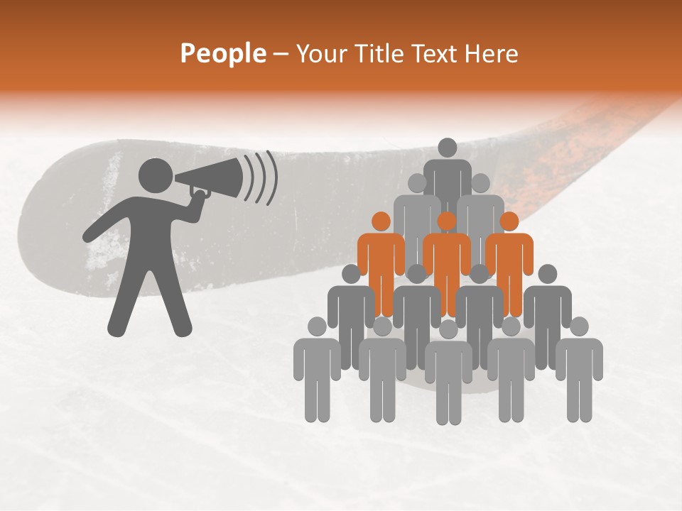 A Hockey Goalie's Hockey Stick And Puck On The Ice PowerPoint Template