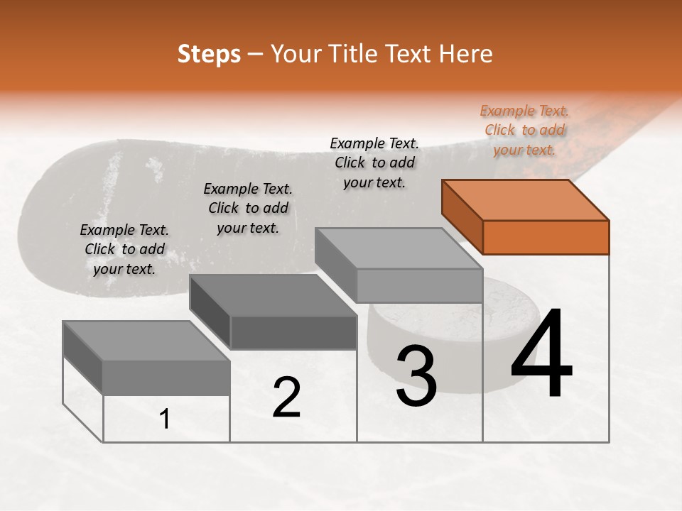 A Hockey Goalie's Hockey Stick And Puck On The Ice PowerPoint Template