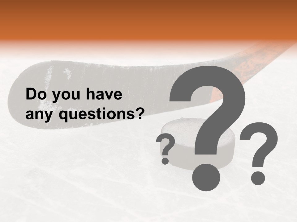 A Hockey Goalie's Hockey Stick And Puck On The Ice PowerPoint Template